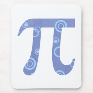 Tapis de souris symbole Pi avec cercles bleus