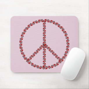 Tapis De Souris SYMBOLE rose DE LA PAIX