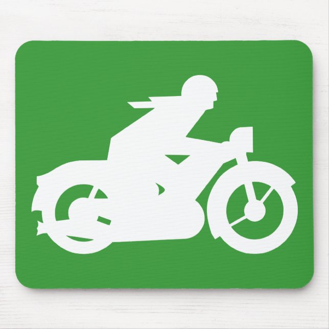 Tapis De Souris Symbole Silhouette Motorbiker (Devant)