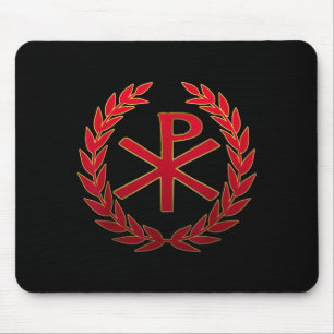 Tapis De Souris Symbole SPQR de l'Empire romain Rho Chi rouge