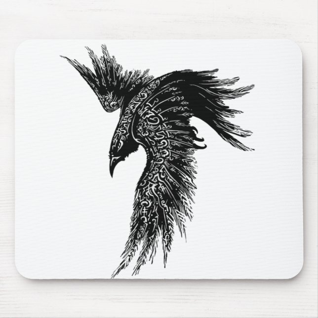 Tapis De Souris Symbole viking Corbeau Norse (Devant)