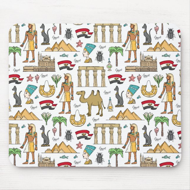Tapis De Souris Symboles de couleurs de l'Motif égyptien (Devant)