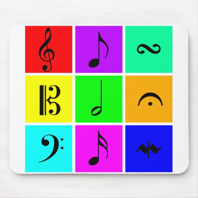 Tapis De Souris symboles de musique lumineux (Devant)