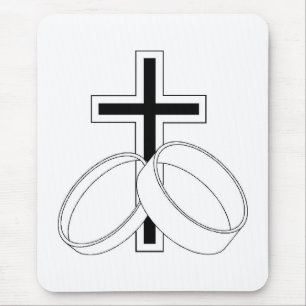 Tapis De Souris Symboles Mariages religieux Anneaux Mariages crois