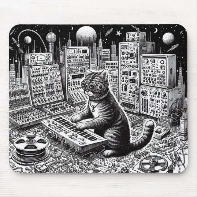 Tapis De Souris Symphonie analogique de chats Mousepad (Devant)