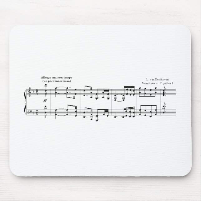 Tapis De Souris Symphonie Beethoven #9 (Noir) (Devant)