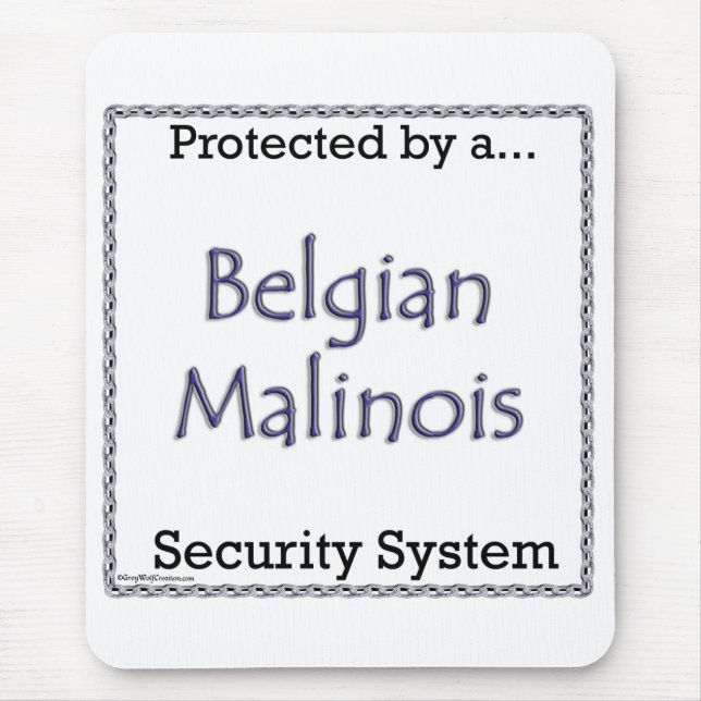Tapis De Souris Système de Sécurité Malinois (Devant)