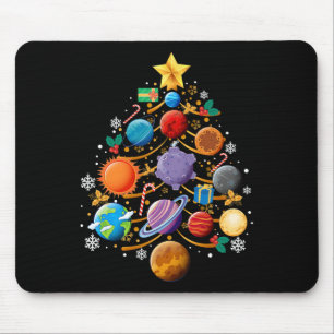 Tapis De Souris Système solaire Planètes Arbre de Noël Astronomie