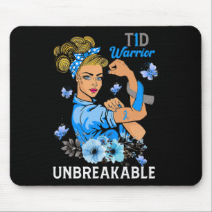 Tapis De Souris T1d Type 1 Diabète Guerrier Sensibilisation Indest