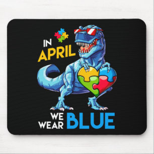 Tapis De Souris T-Rex Dinosaure Autisme Sensibilisation Wea