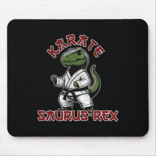 Tapis De Souris T-rex Karaté Drôle Dino Arts Martiaux Enfants 