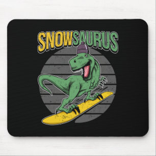 Tapis De Souris T-rex Snowboard Dinosaur Snowboard