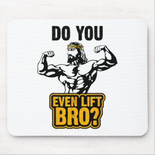 Tapis De Souris T Shirt Bodybuilding Jésus - Vous Soulevez Même Fr