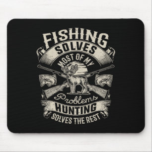 Tapis De Souris T-shirt de pêche résout la plupart de mes problème