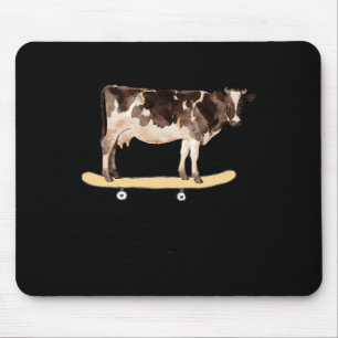 Tapis De Souris T-shirt drôle de vache de skateboard 