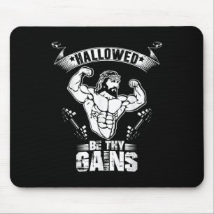 Tapis De Souris T Shirt Homme Jésus Bodybuilding - Jésus Drôle Nou