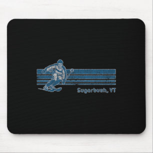 Tapis De Souris T-shirt rétro Vermont Sugarbush Skiing en détresse