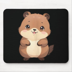 Tapis De Souris T-shirt sans manches Kawaii Chibi Groundhog - Panf