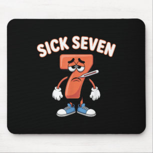Tapis De Souris T-shirt Sick Seven Meme Six Seven Amusant _6