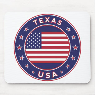 Tapis De Souris T-shirt Texas, affiche Texas, sticker Texas