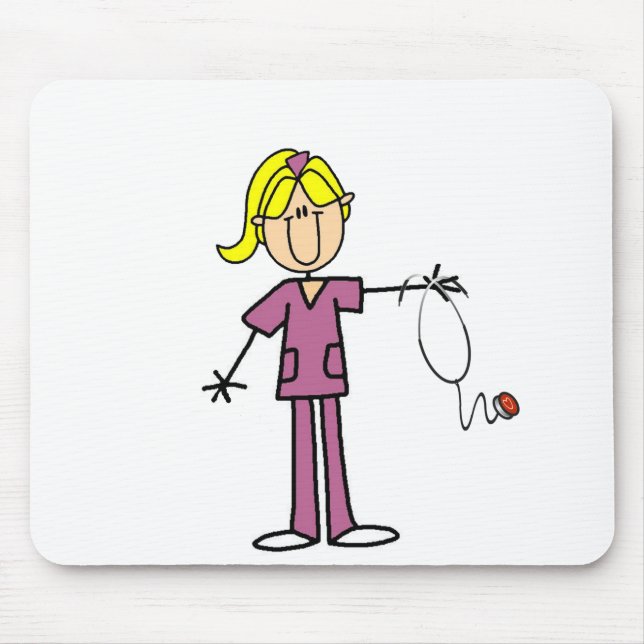 Tapis De Souris T-shirts blond Female Figure Infirmière (Devant)