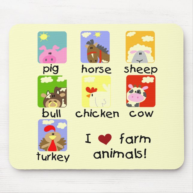 Tapis De Souris T-shirts et cadeaux d'animaux de ferme (Devant)