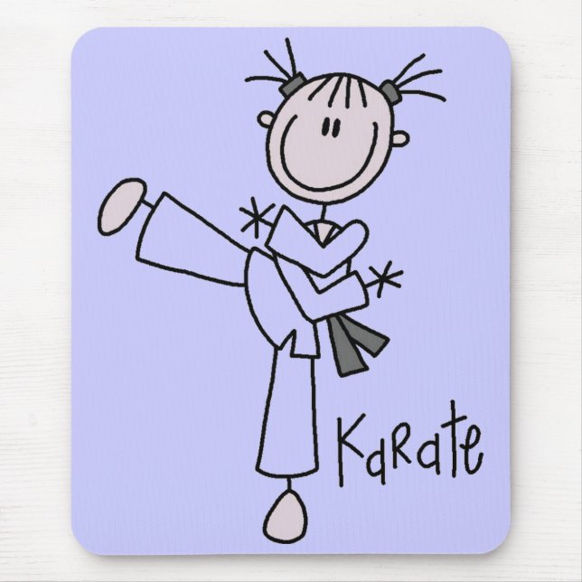 Tapis De Souris T-shirts et cadeaux de fille de karaté (Devant)