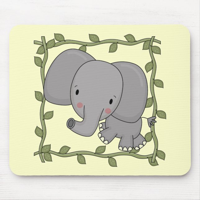 Tapis De Souris T-shirts et cadeaux d'éléphant de bébé (Devant)
