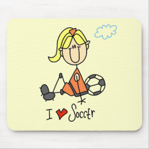 Tapis De Souris T-shirts et cadeaux Girl I Love Soccer