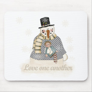 Tapis De Souris T-shirts et cadeaux Love One Another Snowman