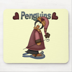 Tapis De Souris T-shirts et cadeaux Penguin en raquettes
