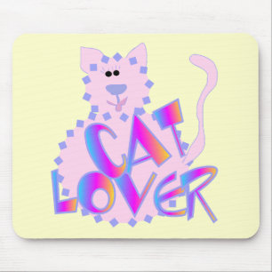 Tapis De Souris T-shirts et cadeaux roses d'amoureux des chats