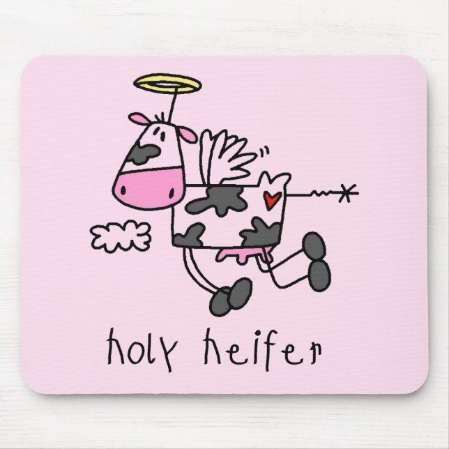 Tapis De Souris T-shirts et cadeaux saints de génisse (Devant)