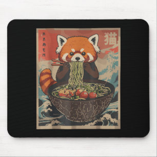 Tapis De Souris T-shirts graphiques japonais Ramen Red Panda Chemi