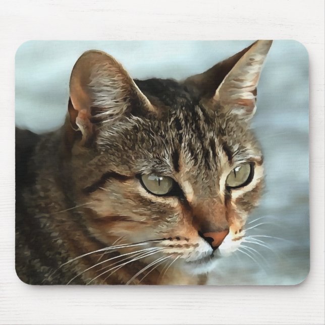 Tapis De Souris Tabby Cat étonnant FermerPortrait Artistique (Devant)