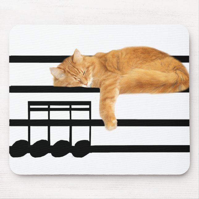 Tapis De Souris Tabby de musique kitty cat (Devant)