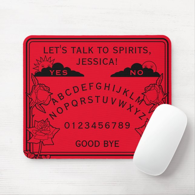 Tapis De Souris Tableau de jeu Gothique Rouge Noir Floral (Avec souris)