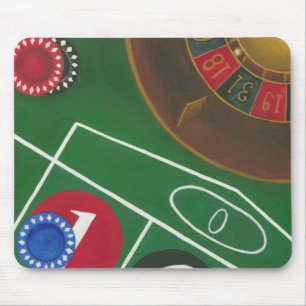 Tapis De Souris Tableau de roulette avec les puces et la roue