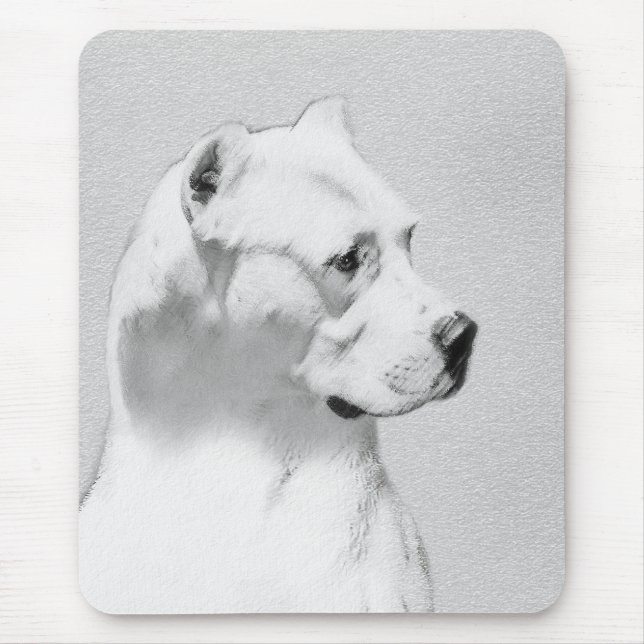 Tapis De Souris Tableau Dogo Argentino - Art Chien original (Devant)