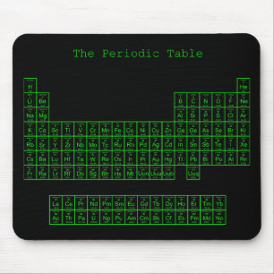 Tapis De Souris Tableau périodique vert au néon