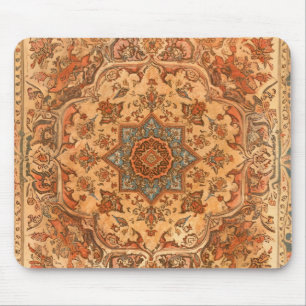 Tapis De Souris Tabriz Perse Style Rug Tons Chauds