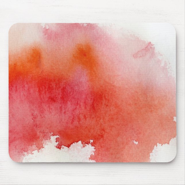 Tapis De Souris Tache rouge, peint à la main abstrait d'aquarelle (Devant)