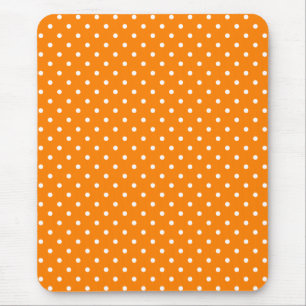 Tapis De Souris Taches à pois orange et blanc