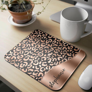 Tapis De Souris Taches de léopard en feuille de métal fausse glam 