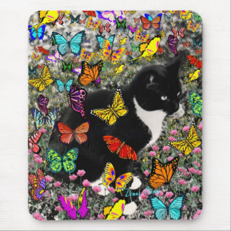 Tapis De Souris Taches de rousseur dans les papillons - chat de