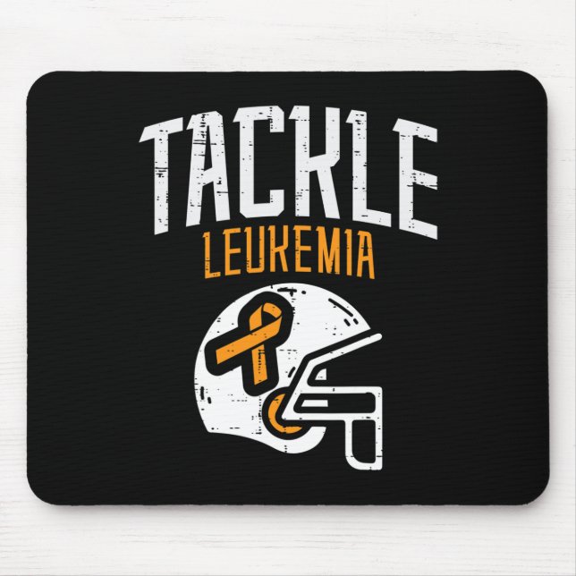 Tapis De Souris Tackle Leukemia Helmet Orange Ribbon Blood Cancer  (Devant)