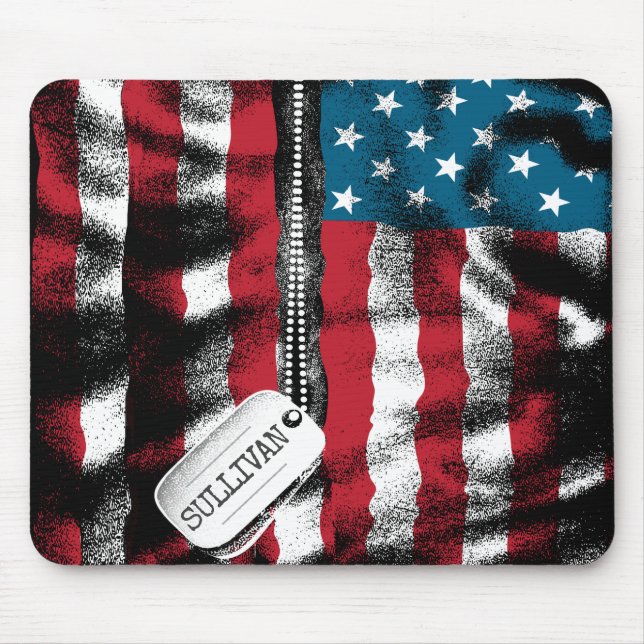 Tapis De Souris Tag USA Drapeau  (Devant)