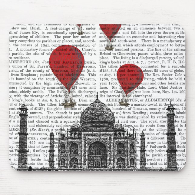 Tapis De Souris Taj Mahal et Red Hot Air Balloons (Devant)