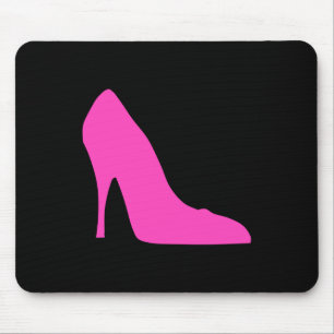 Tapis De Souris talon rose sur noir
