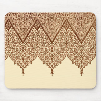 Tapis De Souris Tan et motif vintage de conception de dentelle